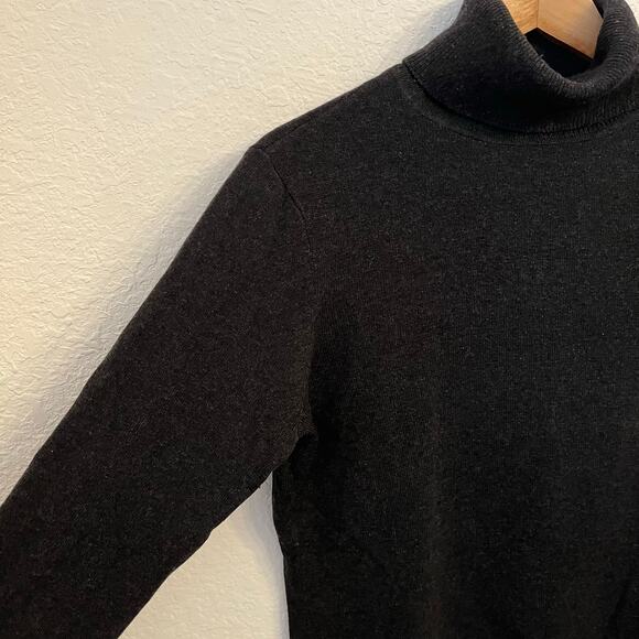 Lauren Ralph Lauren Turtleneck Sweater Large Silk Cashmere Blend Black - Picture 4 of 12